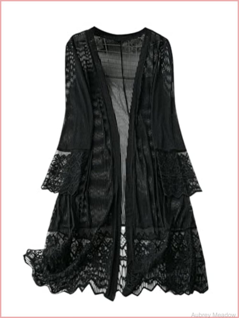 GORGLITTER Women's Plus Size Lace Long Cardigan Duster Kimono Fall Outfits